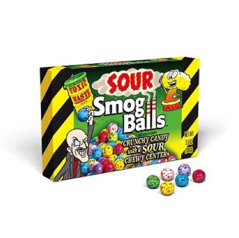 Toxic Waste Sour Smog Balls Theater Box de 3.5 Oz