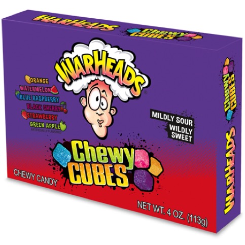 Warheads Sour Chewy Cubes Theater Box de 4 Oz