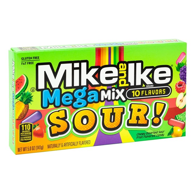 Mike And Ike Mega Mix Sour Theater Box de 5 Oz