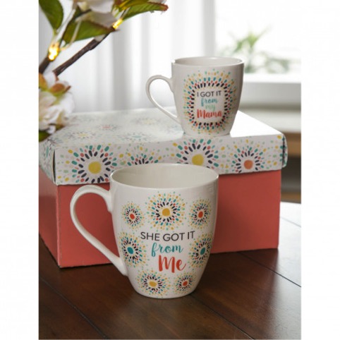 Set de Tazas Mommy and Me "I got it from my Mama"