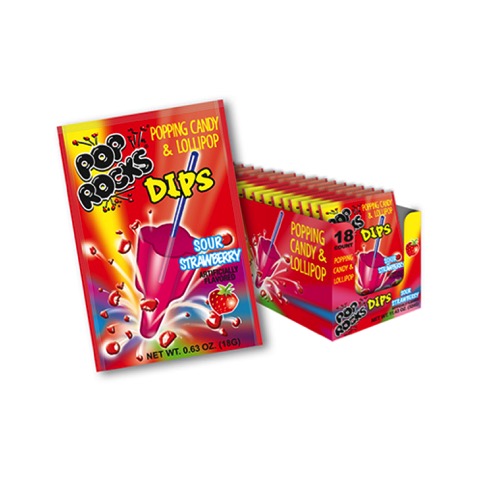 Pop Rocks Dips Sour Strawberry de 0.63 Oz