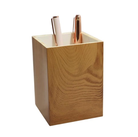 Portalápices Con Acabado De Madera