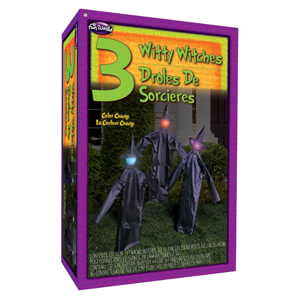 Set Decorativo de 3 Brujas con Luz LED Halloween