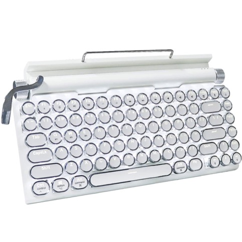 Teclado Retro con Luces Color Blanco