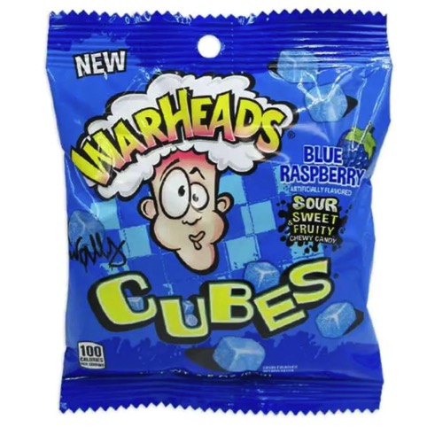 Warheads Blue Raspberry Cubes