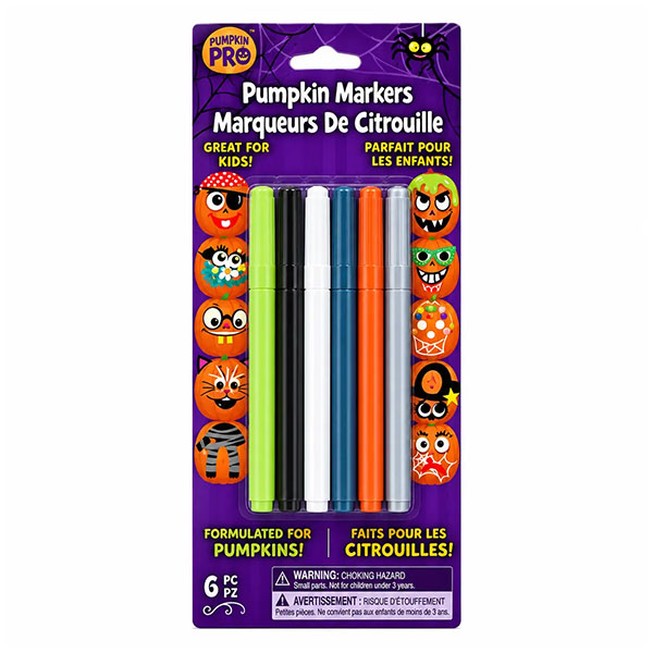 Set de 6 Marcadores para Calabazas de Halloween