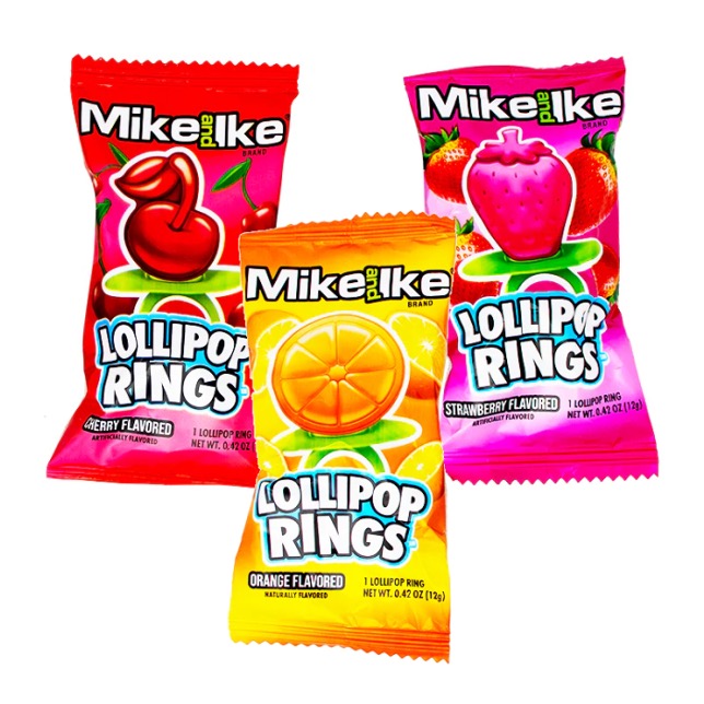 Mike and Ike Lollipop Rings 0.42 oz