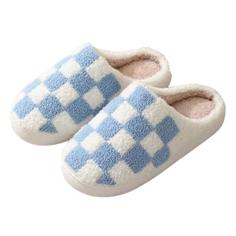 Pantuflas Blue Checkers Medium