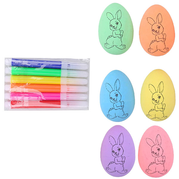 Kit de 6 Huevos de Colores para Pintar