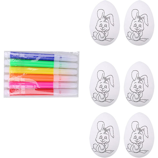 Kit de 6 Huevos Blancos para Pintar