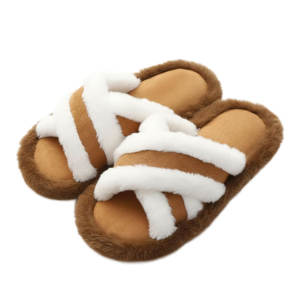 Pantuflas Fluffy Brown Small