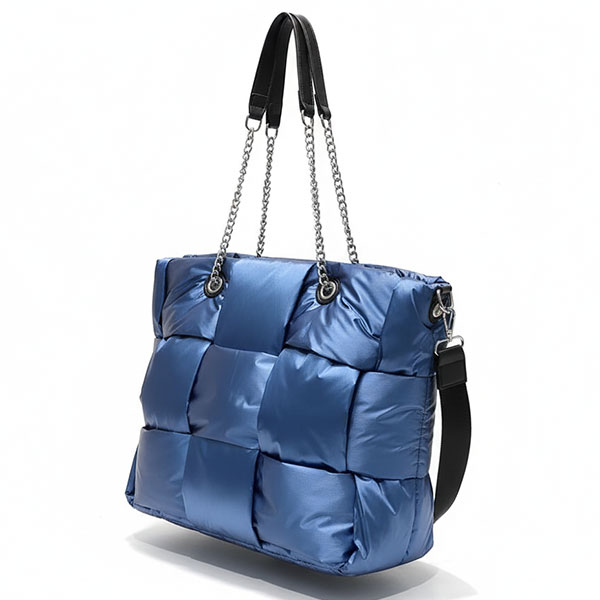 Puff Chain Tote Blue