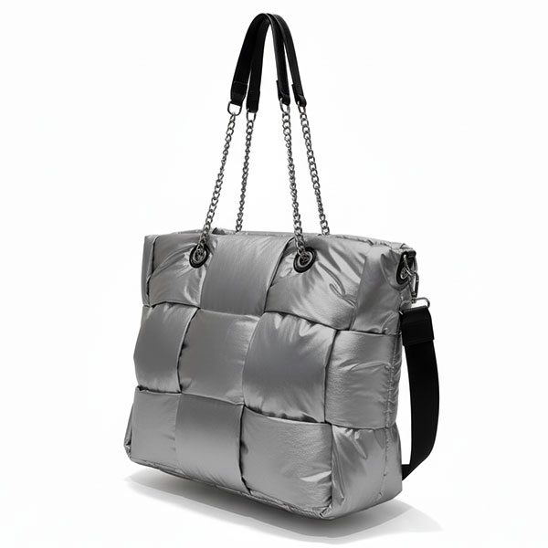 Puff Chain Tote Dark Gray