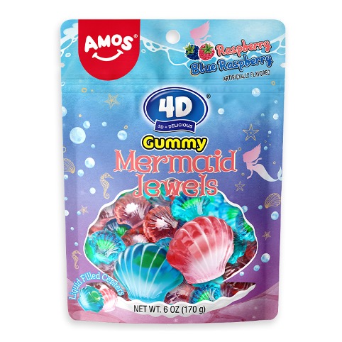 Amos 4d Gummy Mermaid Jewels 6 oz