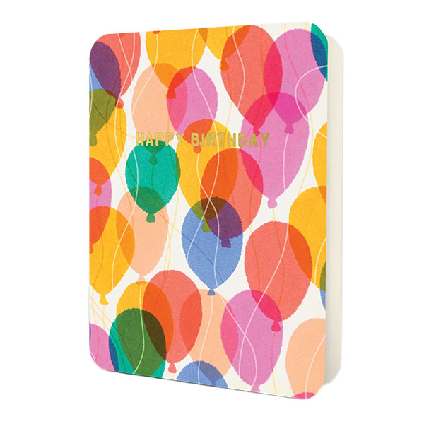Tarjeta Happy Birthday Colorful Balloons
