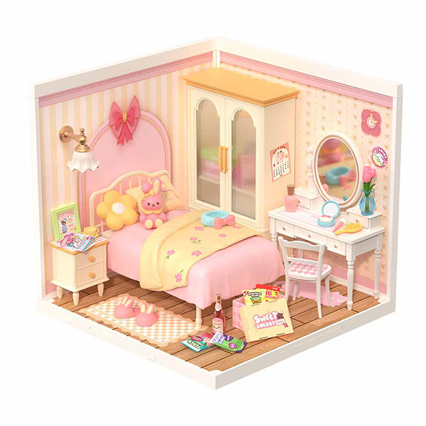 Kit de Mini Casa DIY Rolife – Lovely Pink Bedroom