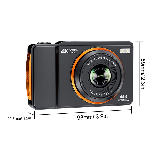 Cámara Digital 4K Negro - Imagen 3