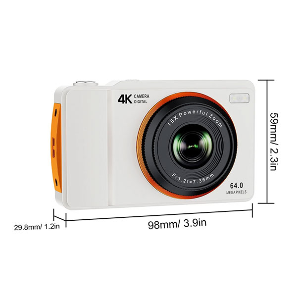 Cámara Digital 4K Blanco - Imagen 3