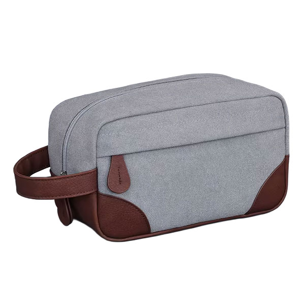 Estuche Gris con Asa Chocolate