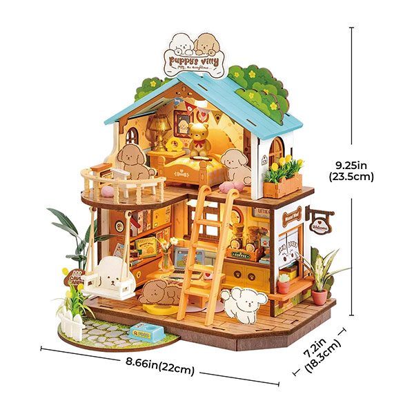 Kit de Mini Casa DIY Rolife – Puppy's Cozy Villa - Imagen 3