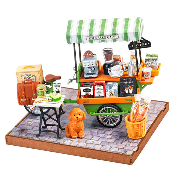 Kit de Mini Casa DIY Rolife – Aromatic Coffee Cart