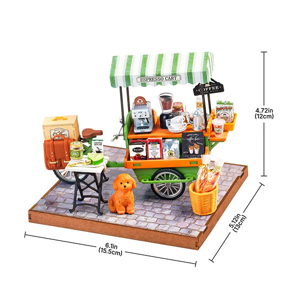 Kit de Mini Casa DIY Rolife – Aromatic Coffee Cart - Imagen 3